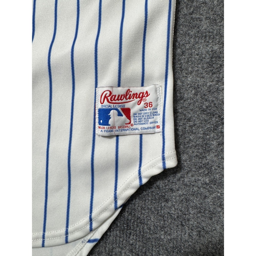 Vintage Chicago Cubs Rawlings Baseball Jersey Mens 36 White Pinstripe MLB USA - Picture 3 of 8